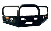 Передний силовой бампер с черными дугами на Toyota Land Cruiser 80 PowerFul